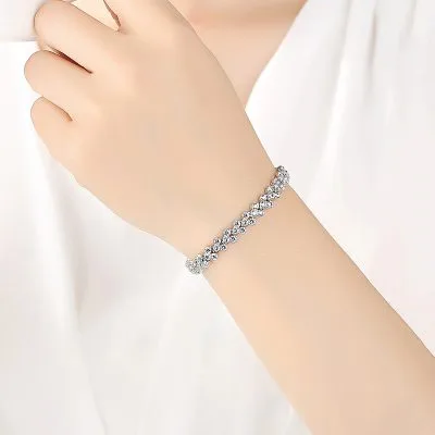 Lắc Tay Bạc Nữ đính đá CZ Chuỗi Trái Tim Dulce LILI 096991 1
