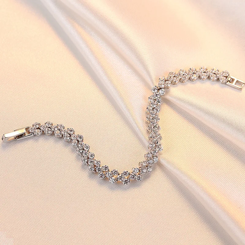 Lắc Tay Bạc Nữ đính đá CZ Chuỗi Trái Tim Dulce LILI 096991 3