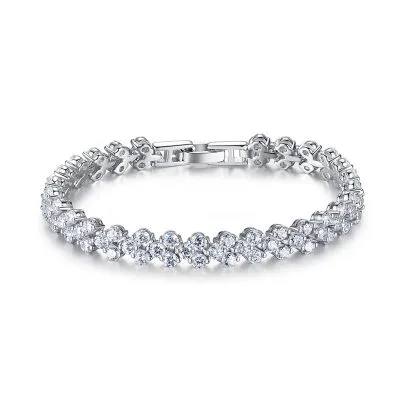 Lắc Tay Bạc Nữ đính đá CZ Chuỗi Trái Tim Dulce LILI 096991 4