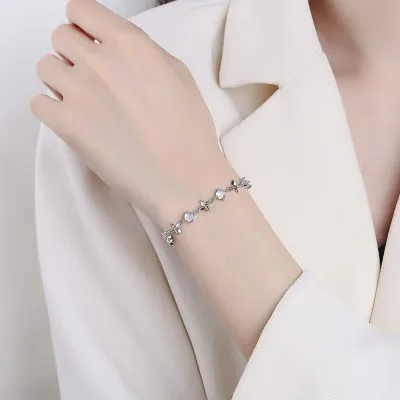 Lắc Tay Bạc Nữ đính đá CZ Cỏ 4 Lá Jemma LILI 096645 4