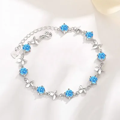 Lắc Tay Bạc Nữ đính đá CZ Cỏ 4 Lá Jemma LILI 096645 9