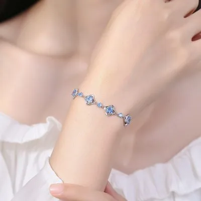 Lắc Tay Bạc Nữ đính đá CZ Cỏ 4 Lá Priscilla LILI 096710 3