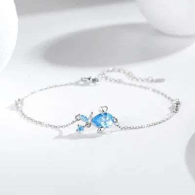 Lắc Tay Bạc Nữ đính đá CZ Hình Chú Cá Xinh Xắn Persephone LILI 096563 1