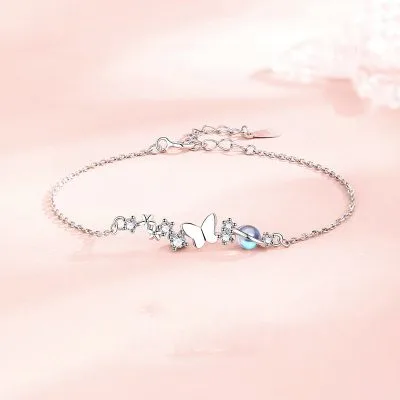 Lắc Tay Bạc Nữ đính đá CZ Hình Hồ điệp Ellis LILI 096624 1