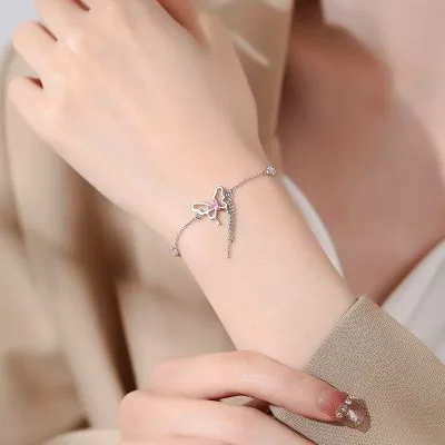 Lắc Tay Bạc Nữ đính đá CZ Hình Hồ điệp Siena LILI 096730 2