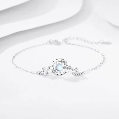 Lắc Tay Bạc Nữ đính đá CZ Hình Ngôi Sao 5 Cánh Elaina LILI 103176 5