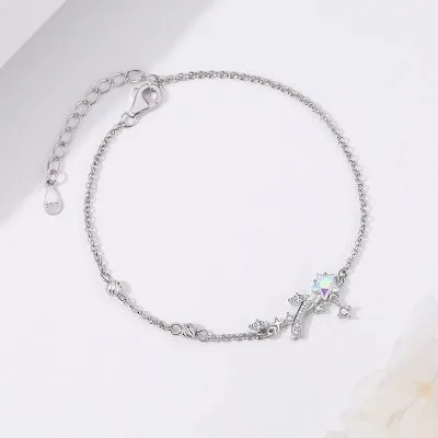 Lắc Tay Bạc Nữ đính đá CZ Hình Ngôi Sao Băng Zelda LILI 096485 1
