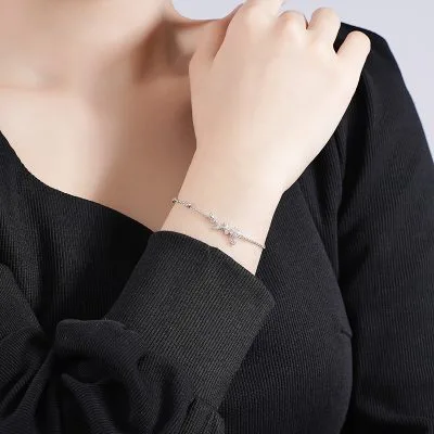 Lắc Tay Bạc Nữ đính đá CZ Hình Ngôi Sao Băng Zelda LILI 096485 4