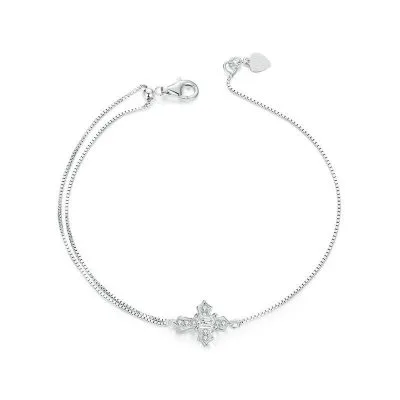 Lắc Tay Bạc Nữ đính đá CZ Hình Thánh Giá Dayana LILI 104596 1