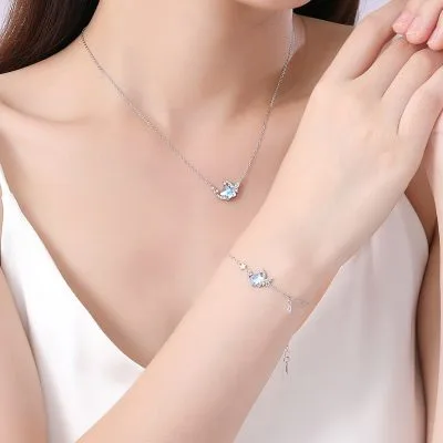 Lắc Tay Bạc Nữ đính đá CZ Hình Trăng Và Sao Blair LILI 103334 3