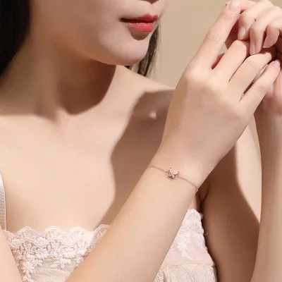 Lắc Tay Bạc Nữ đính đá CZ Hồ điệp Payton LILI 103397 3