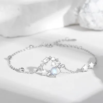 Lắc Tay Bạc Nữ đính đá CZ Hoàng Tử Tình Yêu Lucille LILI 103324 5