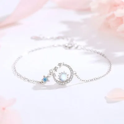 Lắc Tay Bạc Nữ đính đá CZ Mặt Trăng Và Mặt Trời Teagan LILI 103360 4