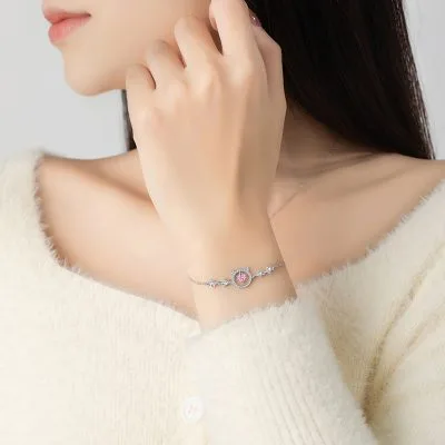Lắc Tay Bạc Nữ đính đá CZ Mèo Dễ Thương Leia LILI 103197 2