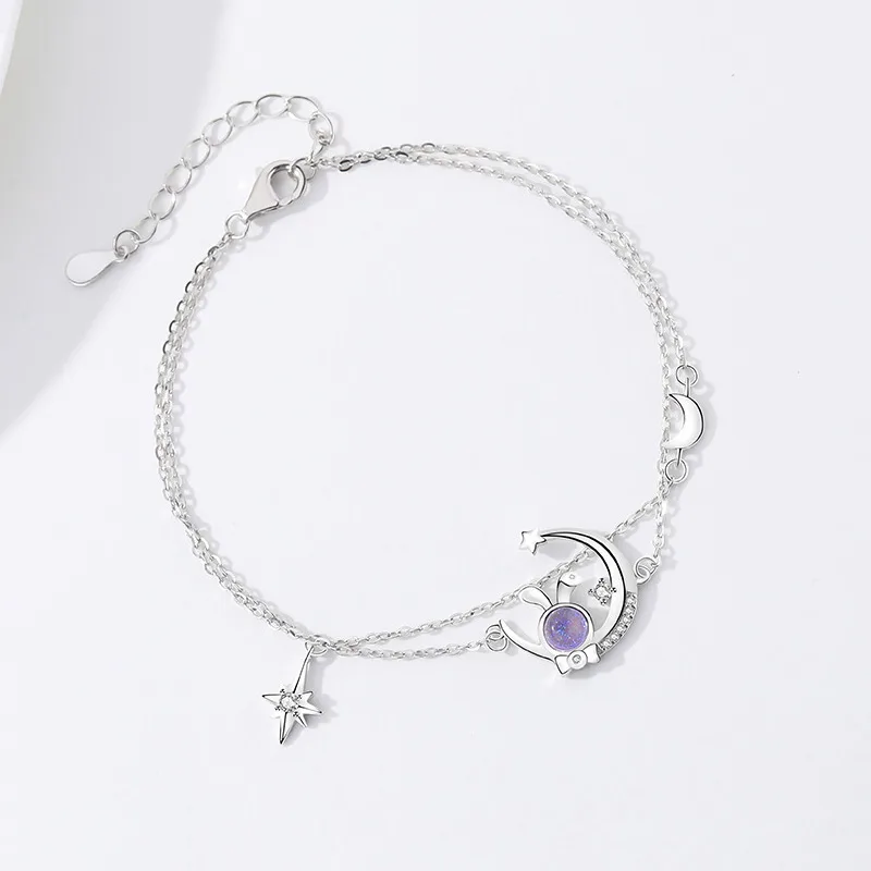 Lắc Tay Bạc Nữ đính đá CZ Thỏ Xinh Xắn Nellie LILI 096462 1