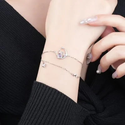 Lắc Tay Bạc Nữ đính đá CZ Thỏ Xinh Xắn Nellie LILI 096462 3