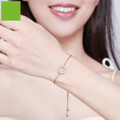 Lắc Tay Bạc Nữ đính đá CZ Tròn Amber LILI 104559 5