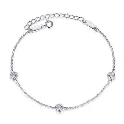 Lắc Tay Bạc Nữ đính đá CZ Tròn Keilani LILI 096254 1