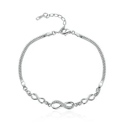 Lắc Tay Bạc Nữ đính đá CZ Vô Cực Miranda LILI 104588 1
