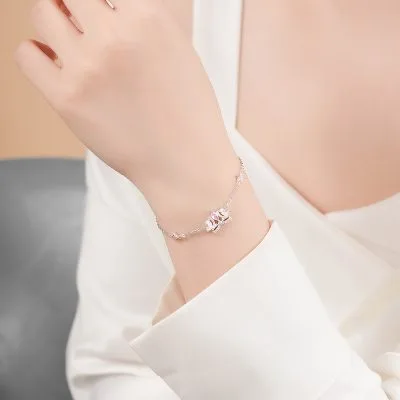 Lắc Tay Bạc Nữ đính đá CZ Vương Miện Công Chúa Jane LILI 103405 4