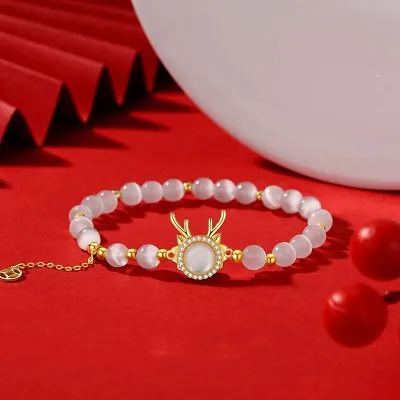 Lắc Tay Bạc Nữ đính đá Mắt Mèo Rồng Vàng Kali LILI 103115 1