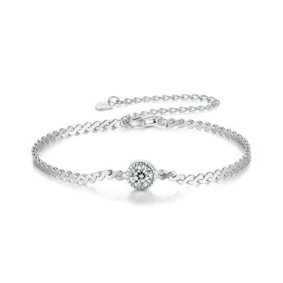 Lắc Tay Bạc Nữ đính Kim Cương Moissanite Tròn Sierra LILI 104608 1