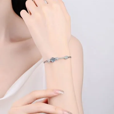 Lắc Tay Bạc Nữ đính Kim Cương Moissanite Trượng Nữ Hoàng Aila LILI 097061 3