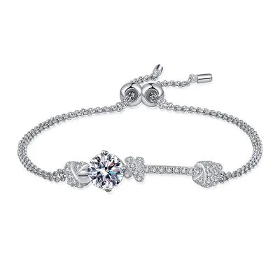 Lắc Tay Bạc Nữ đính Kim Cương Moissanite Trượng Nữ Hoàng Aila LILI 097061 4