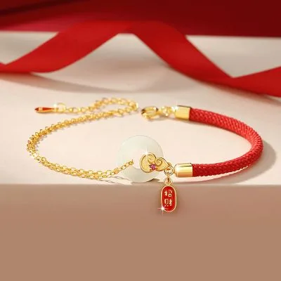 Lắc Tay Bạc Nữ đính Ngọc Bích Hetian đồng điếu Miriam LILI 103256 1