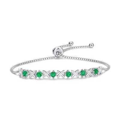 Lắc Tay Bạc Nữ đính Ngọc Lục Bảo Tổng Hợp Ashlynn LILI 097003 5