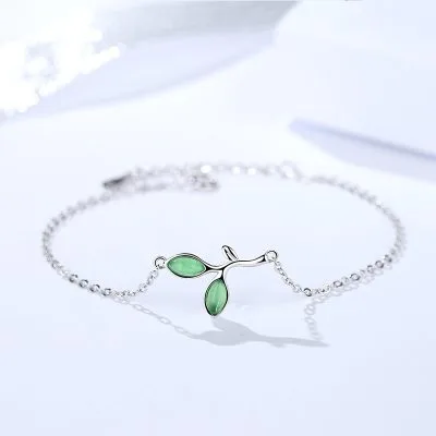Lắc Tay Bạc Nữ Hình Chiếc Lá Khaleesi LILI 096450 2