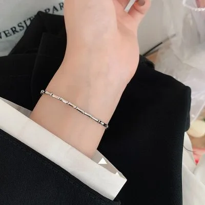 Lắc Tay Bạc Nữ Hình đốt Tre Cách điệu Kaitlyn LILI 096217 2