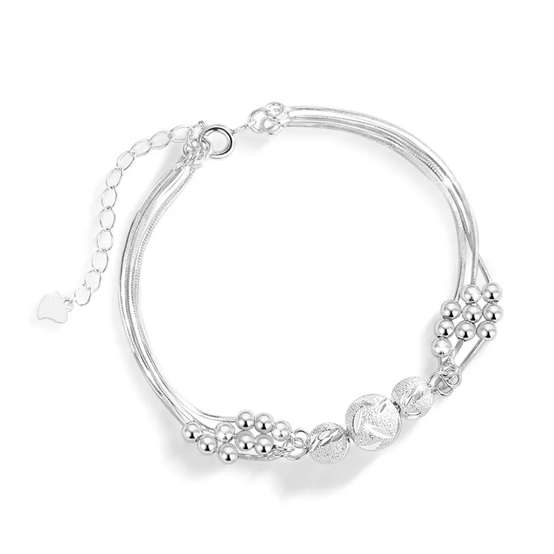 Lắc Tay Bạc Nữ Hình Hạt Tròn 3 Tầng Fatima LILI 103537 5