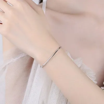 Lắc Tay Bạc Nữ Trơn Gracelynn LILI 103598 3