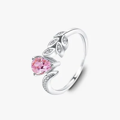Nhẫn Bạc Nữ đính đá CZ Hình Cành Và Lá Elena LILI 092933 1