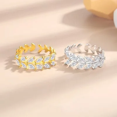 Nhẫn Bạc Nữ đính đá CZ Hình Cây Lúa Mì Finley LILI 093865 3