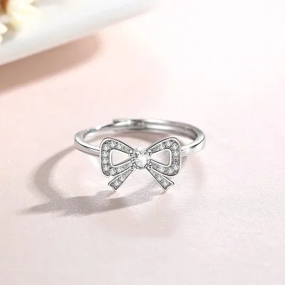 Nhẫn Bạc Nữ đính đá CZ Hình Chiếc Nơ Arabella LILI 093927 1