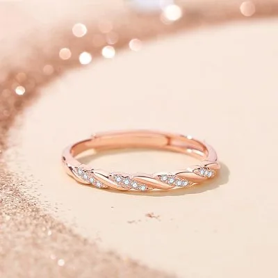 Nhẫn Bạc Nữ đính đá CZ Hình Chuỗi Xoắn Hallie LILI 093894 1