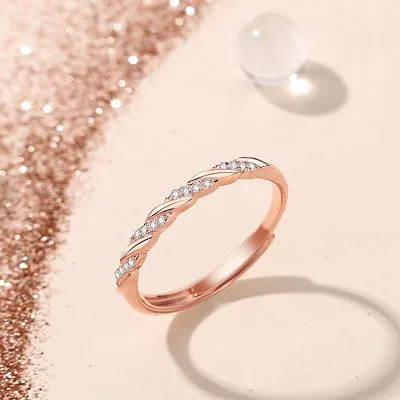 Nhẫn Bạc Nữ đính đá CZ Hình Chuỗi Xoắn Hallie LILI 093894 4