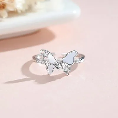 Nhẫn Bạc Nữ đính đá CZ Hình Hồ điệp Meadow LILI 103932 1