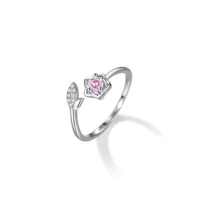 Nhẫn Bạc Nữ đính đá CZ Hình Hoa Anh đào Alicia LILI 103892 5