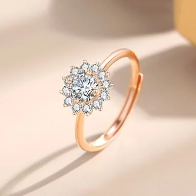 Nhẫn Bạc Nữ đính đá CZ Hình Hoa Hướng Dương Faith LILI 093777 1