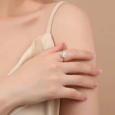 Nhẫn Bạc Nữ đính đá CZ Hình Hoa Hướng Dương Faith LILI 093777 3