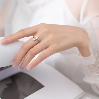 Nhẫn Bạc Nữ đính đá CZ Hình Máy Bay Ngôi Sao Juliette LILI 093639 2