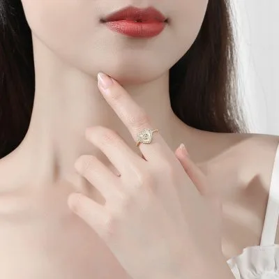 Nhẫn Bạc Nữ đính đá CZ Hình Trái Tim Aspen LILI 093817 5