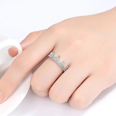 Nhẫn Bạc Nữ đính đá CZ Hình Vương Miện Công Chúa Adelina LILI 094740 2