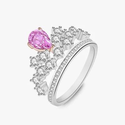 Nhẫn Bạc Nữ đính đá CZ Hình Vương Miện Nữ Hoàng Iris LILI 093272 1