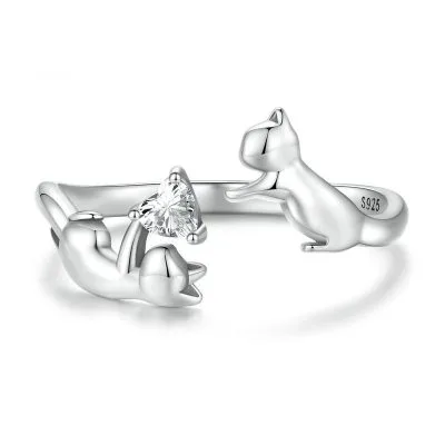 Nhẫn Bạc Nữ đính đá CZ Mèo Dễ Thương Madilynn LILI 104727 1