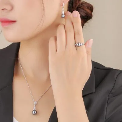 Nhẫn Bạc Nữ đính đá CZ, Ngọc Trai Alora LILI 094014 2