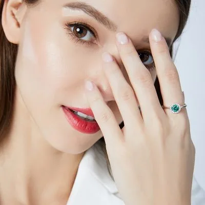 Nhẫn Bạc Nữ đính đá CZ Tròn Veronica LILI 094762 2